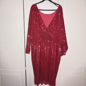 Pink sequin party dress